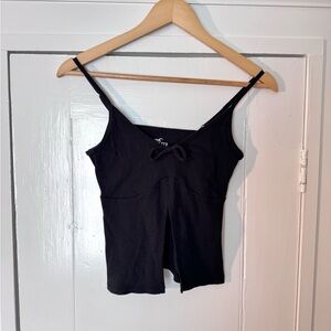 Hollister Black Crop Tie Front Camisole